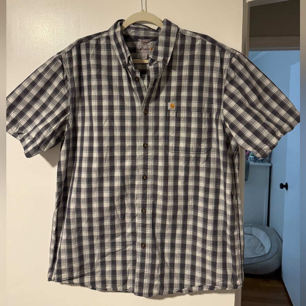 Carhartt Men's Black and White Checkered Shirt